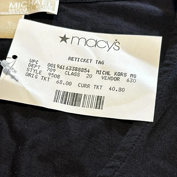 NWT Michael Kors MK Ladies V-neck Long Sleeve Blouse Shirt Top Designer - Picture 9 of 10